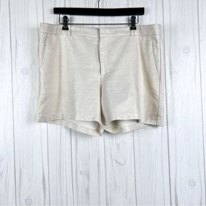 Banana Republic Short Linen Cotton Size 14 Cream Gold